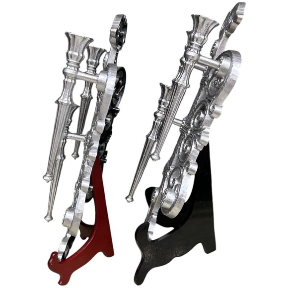 Vintage Sconces MCM Hand-Painted HOMCO Silver Wall Sconces (17.5”x8.5”) - Picture 3 of 10